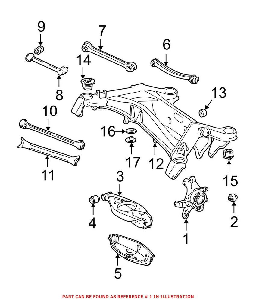 Mercedes Wheel Bearing Housing - Rear Driver Side 2033504008